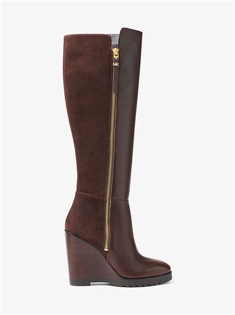 michael kors suede wedge boots.